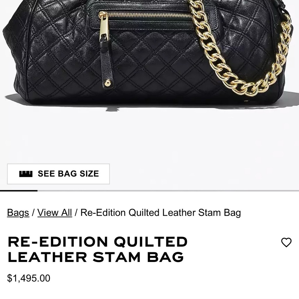 Black Quilted Leather Stam Bag